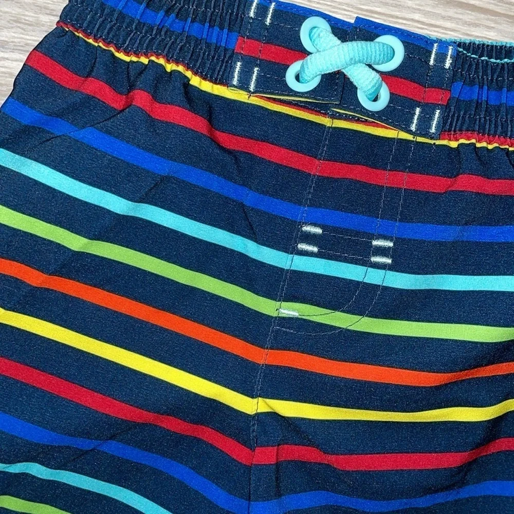 ⭐ Wonder Nation Baby Boy Striped Swim Trunks 3–6M ⭐